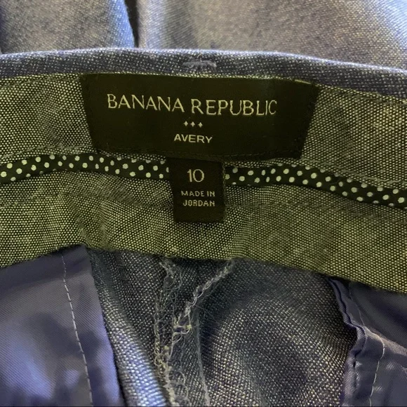 Banana Republic Avery Pants Womens Chambray Soft Stretch Denim Tapered Leg Sz 10 - Picture 7 of 10